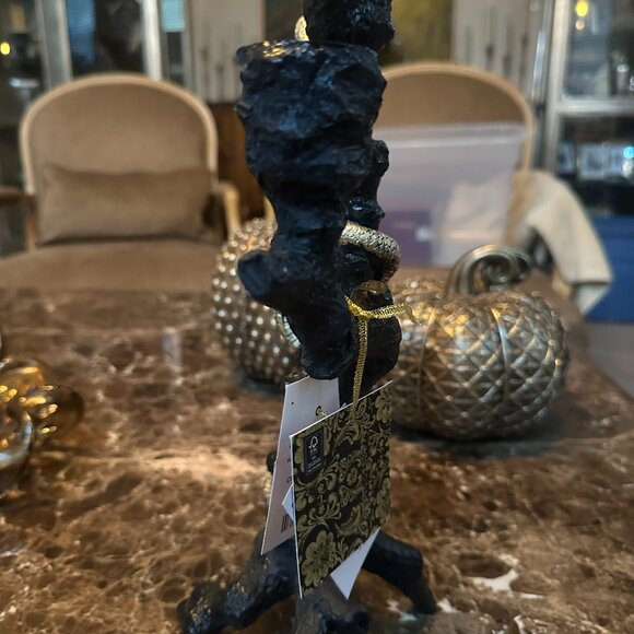 Christian Siriano Snake Candle Holder – Gothic Black & Gold 3-Taper - Picture 4 of 5